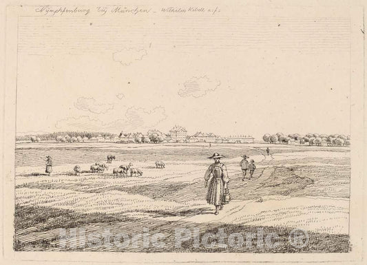 Art Print : Kobell, Nymphenburg, 1818 - Vintage Wall Art