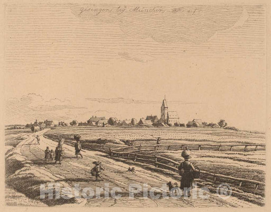 Art Print : Kobell, Giesing, 1818 - Vintage Wall Art