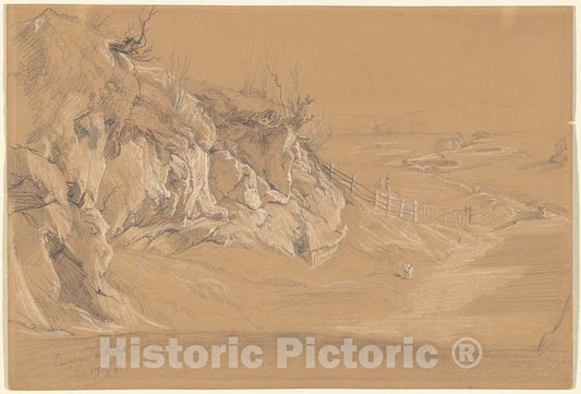 Art Print : Julius Jacob The Elder, Campagna di Roma (Roman Countryside), 1851 - Vintage Wall Art