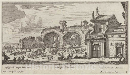 Art Print : IsraÃ«l Silvestre, Campo Vacina, 1640-1660 - Vintage Wall Art