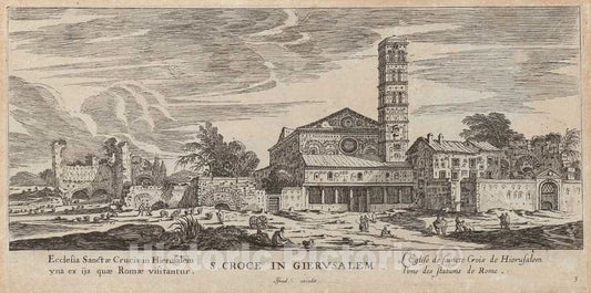 Art Print : IsraÃ«l Silvestre, S. Croce in Gierusalem, 1640-1660 - Vintage Wall Art