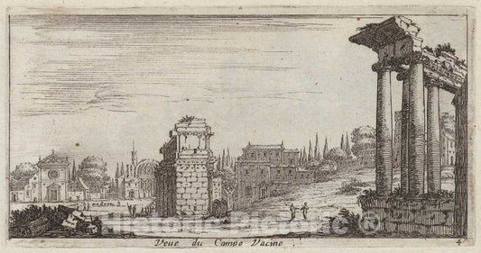 Art Print : IsraÃ«l Silvestre, VeÃ¼e du Campo Vacine, 1640-1660 - Vintage Wall Art