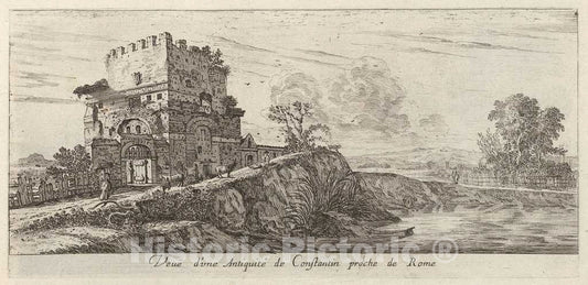 Art Print : IsraÃ«l Silvestre, Veue d'une AntiquitÃ© de Constantin proche de Rome, 1640-1660 - Vintage Wall Art