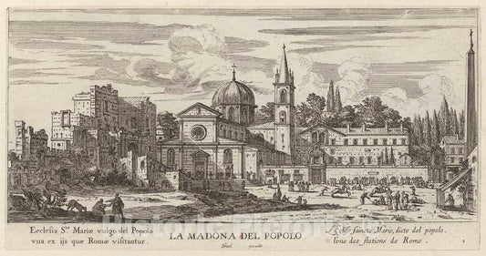 Art Print : IsraÃ«l Silvestre, La Madona del Popolo, 1640-1660 - Vintage Wall Art