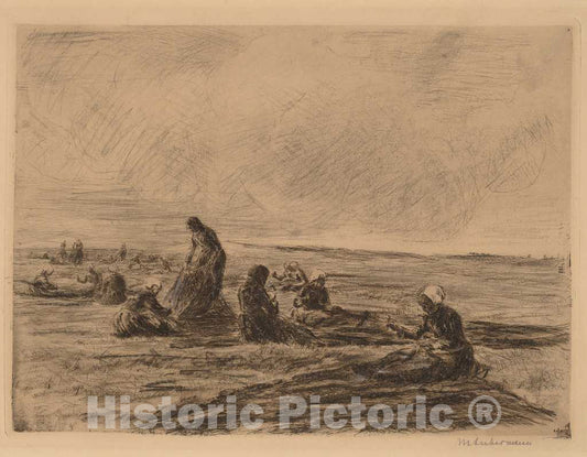 Art Print : Max Liebermann, Mending The Nets, 1894 - Vintage Wall Art