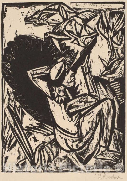 Art Print : Ernst Ludwig Kirchner, The Gull Hunter, 1913 - Vintage Wall Art