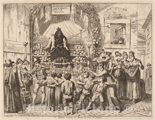 Art Print : Bartolomeo Pinelli, La Befana, 1821 - Vintage Wall Art