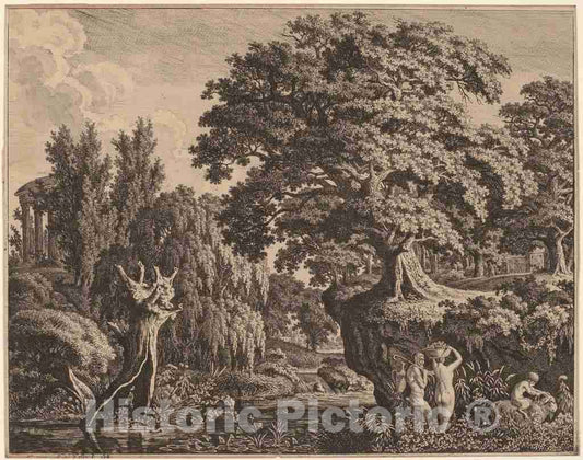 Art Print : Carl Wilhelm Kolbe, Arcadian Landscape with a Satyr Family, 1759-1835 - Vintage Wall Art