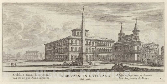 Art Print : IsraÃ«l Silvestre, S. Giovanni in Laterano, 1640-1660 - Vintage Wall Art