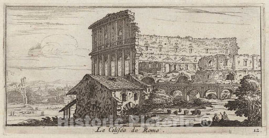 Art Print : IsraÃ«l Silvestre, Le ColisÃ©e de Rome, 1640-1660 - Vintage Wall Art