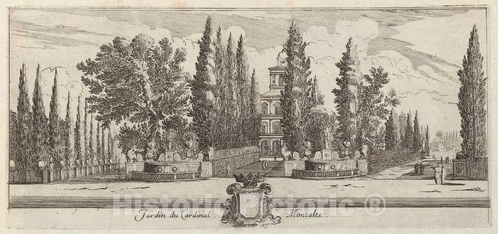 Art Print : IsraÃ«l Silvestre, Jardin du Cardinal Montalte, 1640-1660 - Vintage Wall Art
