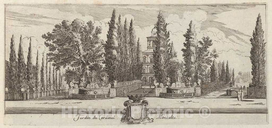 Art Print : IsraÃ«l Silvestre, Jardin du Cardinal Montalte, 1640-1660 - Vintage Wall Art