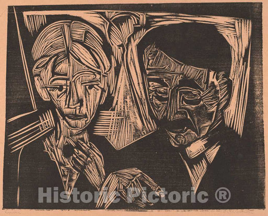 Art Print : Ernst Ludwig Kirchner, The Married Couple MÃ¼ller, 1919 - Vintage Wall Art