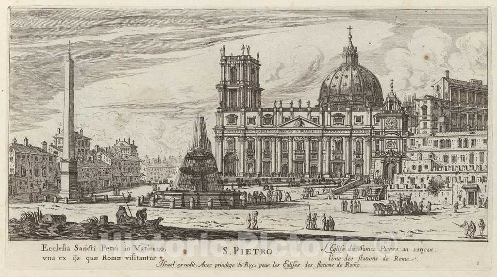 Art Print : IsraÃ«l Silvestre, S. Pietro, 1640-1660 - Vintage Wall Art