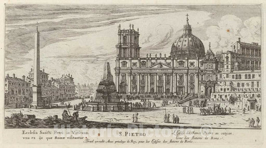 Art Print : IsraÃ«l Silvestre, S. Pietro, 1640-1660 - Vintage Wall Art