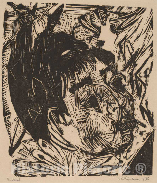 Art Print : Ernst Ludwig Kirchner, Wife of Professor Schaxel, 1917-1918 - Vintage Wall Art