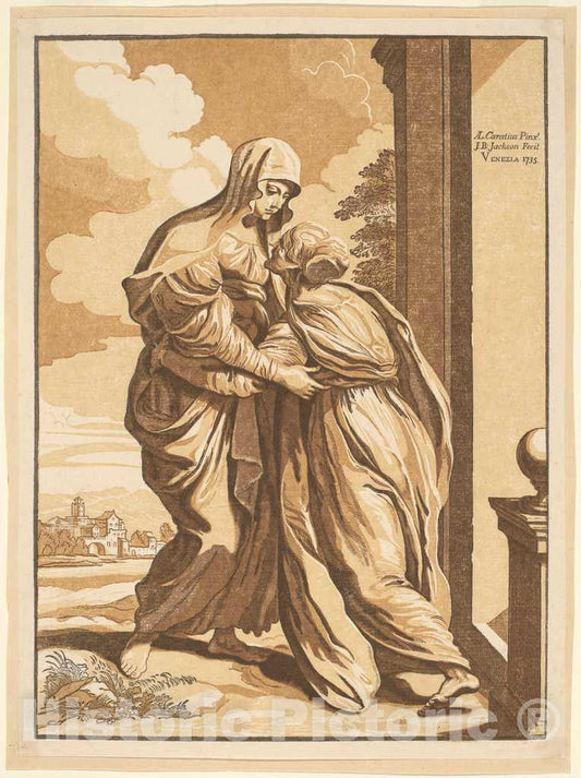 Art Print : Jackson, After Annibale Carracci, The Visitation, 1735 - Vintage Wall Art