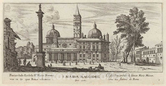 Art Print : IsraÃ«l Silvestre, S. Maria Maggiore, 1640-1660 - Vintage Wall Art