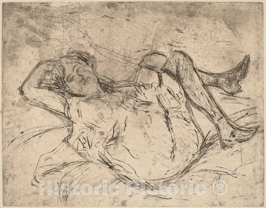 Art Print : Ernst Ludwig Kirchner, Dreaming Girl, 1906 - Vintage Wall Art