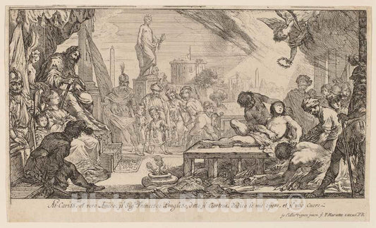Art Print : Claude Vignon, The Martyrdom of Saint Lawrence, 1593-1670 - Vintage Wall Art