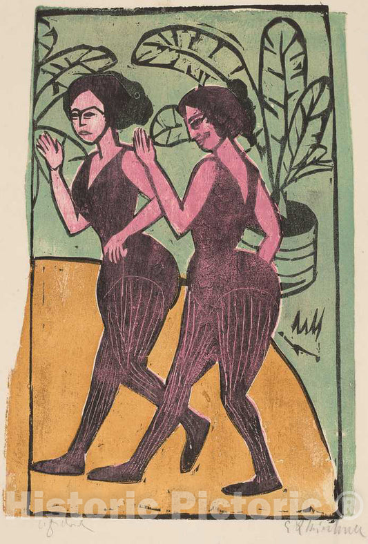 Art Print : Ernst Ludwig Kirchner, English Step Dancers, 1911 - Vintage Wall Art
