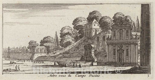Art Print : IsraÃ«l Silvestre, Autre veue du Campo Vacine, 1640-1660 - Vintage Wall Art