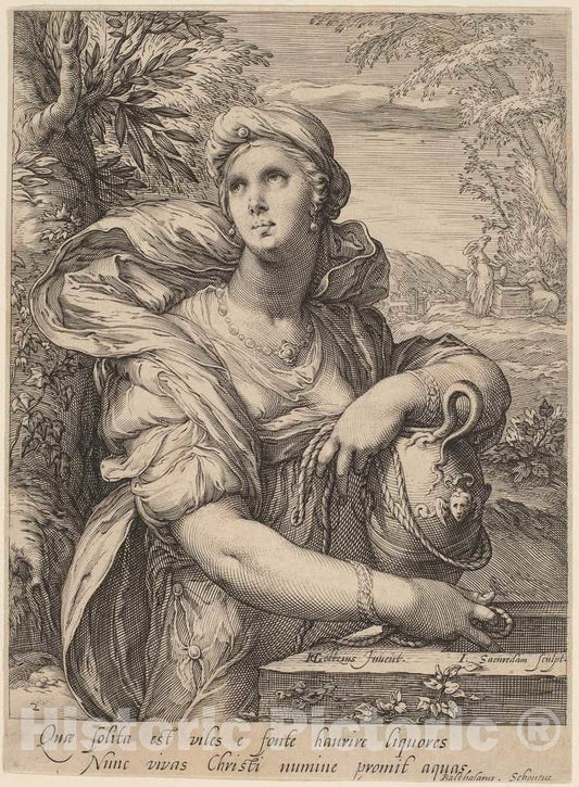 Art Print : Saenredam, After Goltzius, Samarian Woman at The Well - Vintage Wall Art