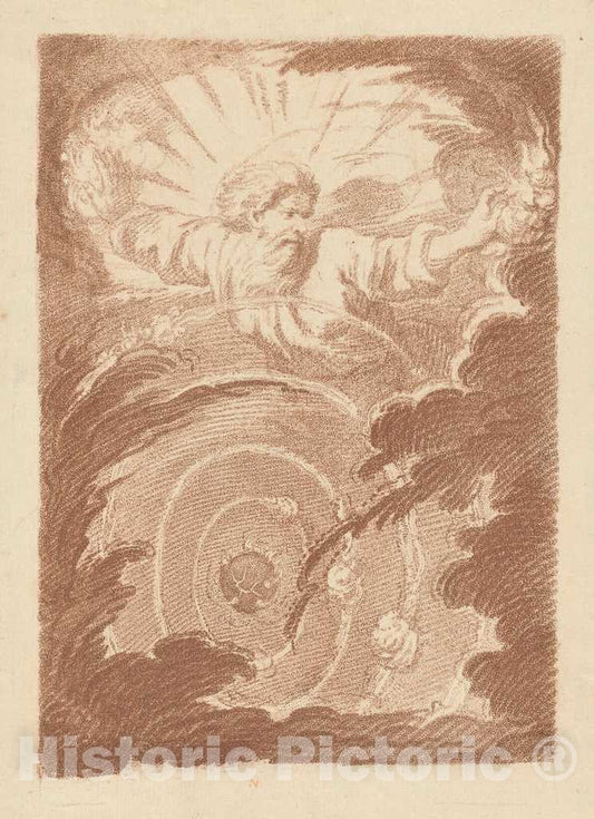 Art Print : Charles FranÃ§ois, God The Father Creating The Heavens, 1760 - Vintage Wall Art