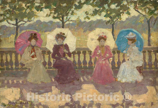 Art Print : Maurice Brazil Prendergast, in The Park, Paris, 1891 - Vintage Wall Art