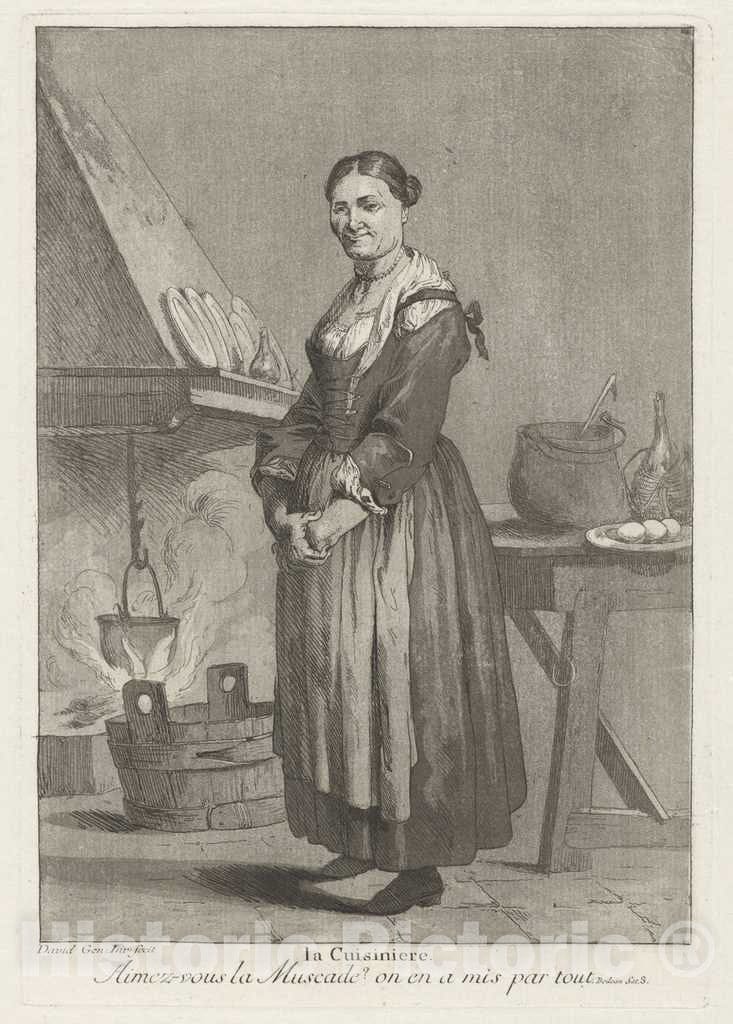 Art Print : Giovanni David, La Cuisiniere (The Cook), 1775 - Vintage Wall Art