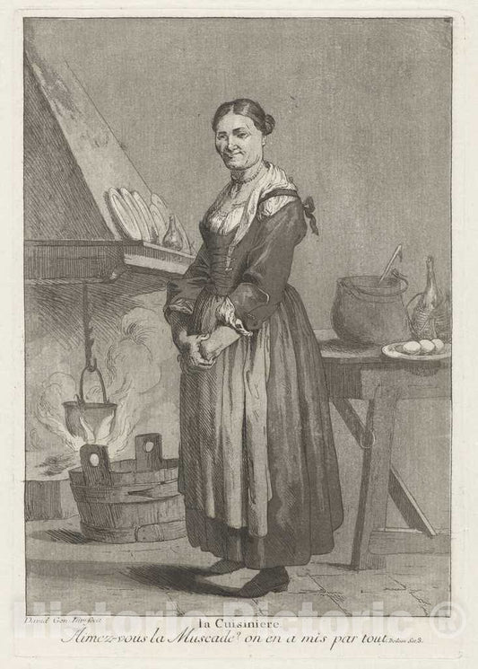 Art Print : Giovanni David, La Cuisiniere (The Cook), 1775 - Vintage Wall Art