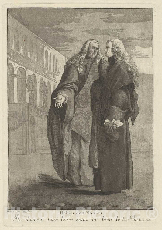Art Print : Giovanni David, Habits des Nobles (Dress of The Noblemen), 1775 - Vintage Wall Art