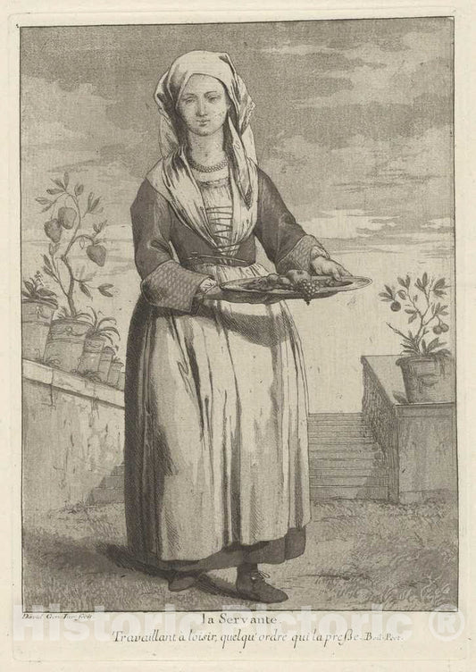 Art Print : Giovanni David, La Servante (The Servant), 1775 - Vintage Wall Art