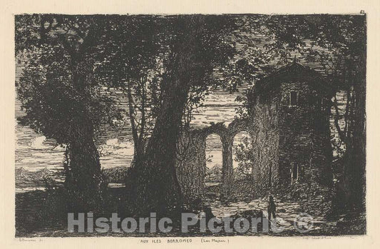 Art Print : Giberto Borromeo, Aux Iles Borromeo [Lago Maggiore] (On The Borromean Islands [Lago Maggiore]), c. 1870 - Vintage Wall Art
