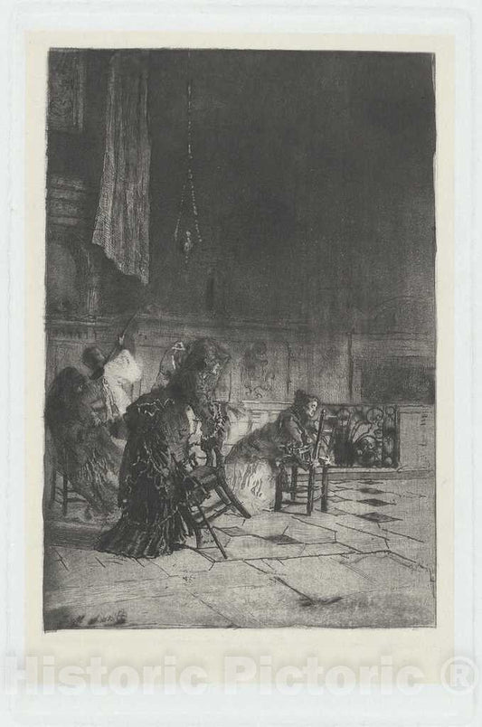 Art Print : MosÃ¨ Bianchi, IntÃ©rieur de l'Ã©glise Ã  Milan (Interior of a Church in Milan [sic], c. 1874 - Vintage Wall Art