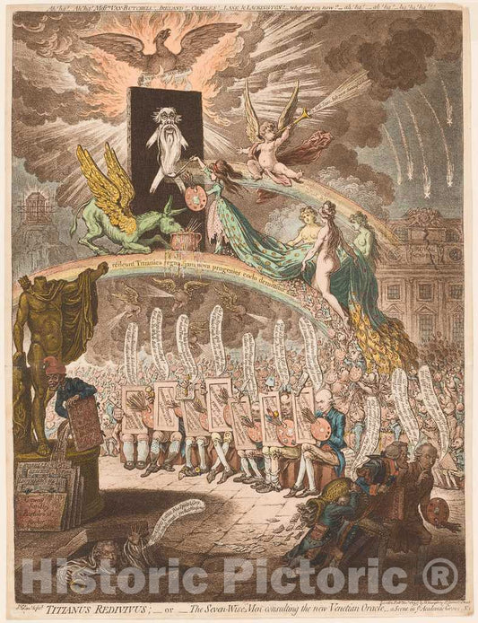 Art Print : Gillray, Titianus Redivivus, 1797 - Vintage Wall Art