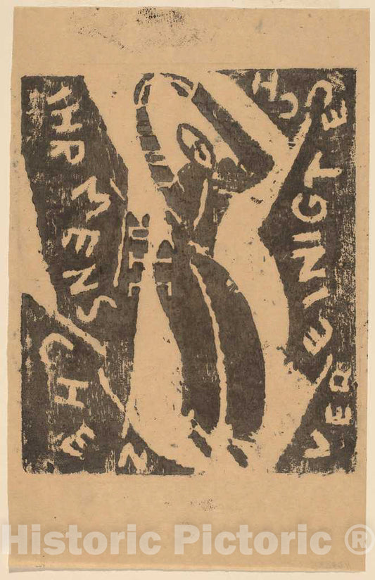 Art Print : Franz Wilhelm Seiwert, Ihr Menschen Vereinigt Euch, 1919-1920 - Vintage Wall Art