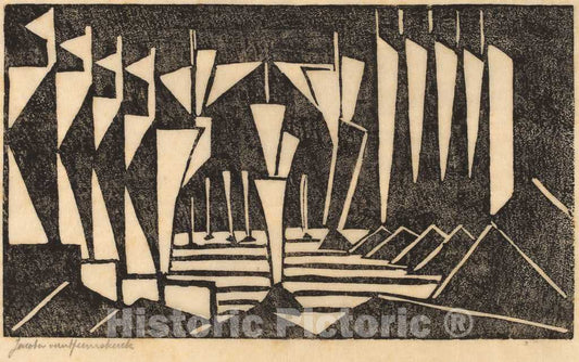 Art Print : Jacoba Van Heemskerck Van Beest, Stylized Sailboats, 1915 - Vintage Wall Art