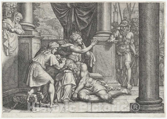 Art Print : Michel Corneille, Samson and Delilah, 1660s(?) - Vintage Wall Art