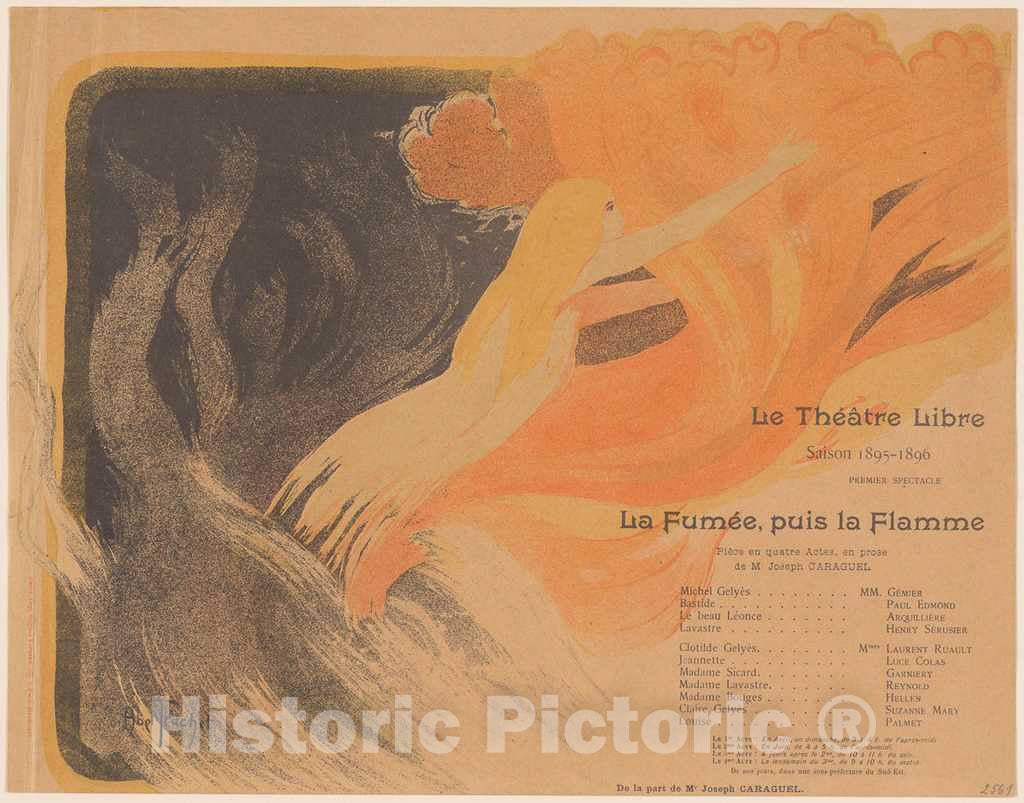 Art Print : ABEL-Truchet, ThÃ©Ã¢tre Libre: La FumÃ©e, puis la Flamme, 24 October 1895 - Vintage Wall Art