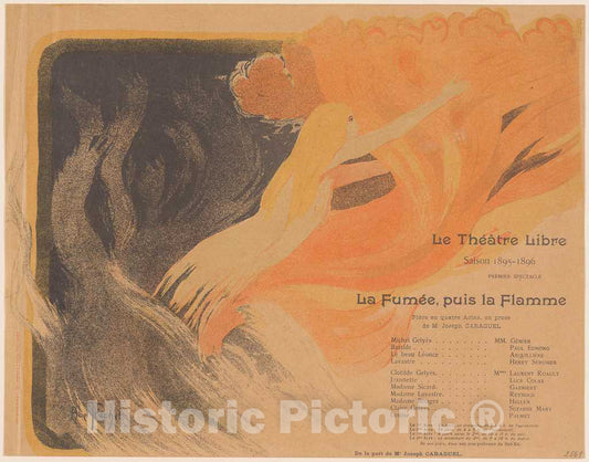 Art Print : ABEL-Truchet, ThÃ©Ã¢tre Libre: La FumÃ©e, puis la Flamme, 24 October 1895 - Vintage Wall Art