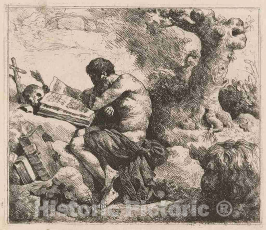 Art Print : Jean Jacques LagrenÃ©e II, Saint Jerome - Vintage Wall Art