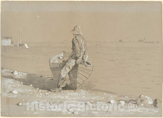 Art Print : Winslow Homer, Looking Out, 1875 - Vintage Wall Art
