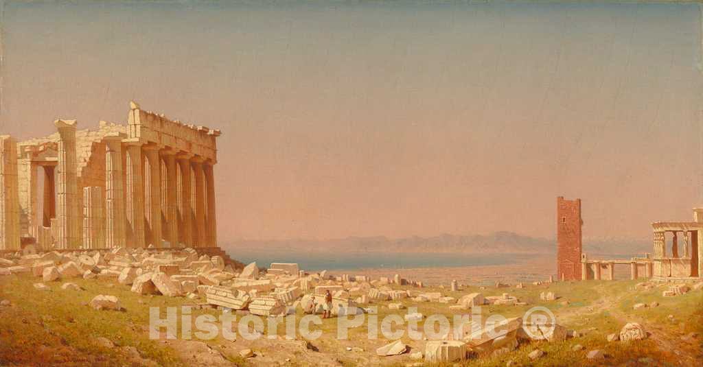 Art Print : Sanford Robinson Gifford, Ruins of The Parthenon, 1880 - Vintage Wall Art
