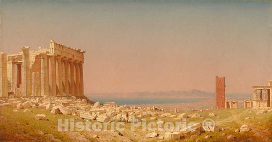 Art Print : Sanford Robinson Gifford, Ruins of The Parthenon, 1880 - Vintage Wall Art