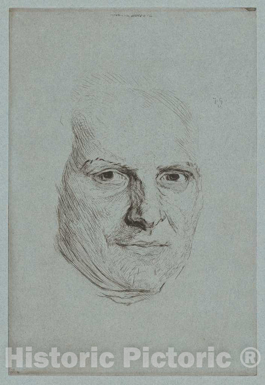 Art Print : Goncourt, After Quentin de La Tour, Mask of The AbbÃ© Raynal, 1859 - Vintage Wall Art
