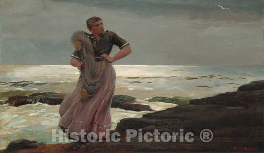 Art Print : Winslow Homer, A Light on The Sea, 1897 - Vintage Wall Art