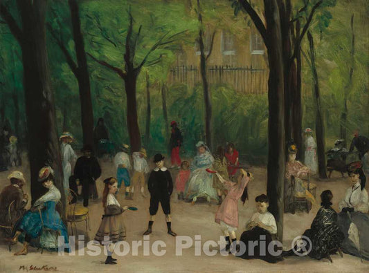 Art Print : William James Glackens, Luxembourg Gardens, 1906 - Vintage Wall Art
