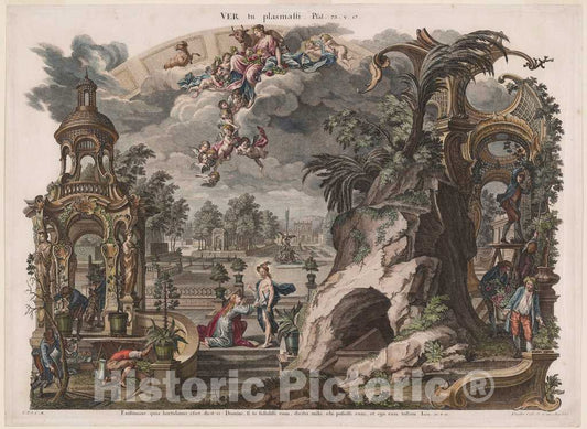 Art Print : Klauber, After Baumgartner, Spring, mid 18th Century - Vintage Wall Art