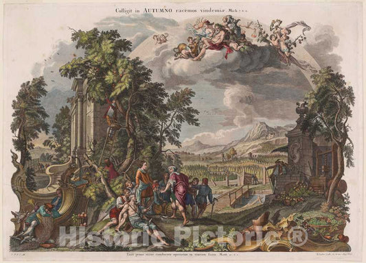 Art Print : Klauber, After Baumgartner, Autumn, mid 18th Century - Vintage Wall Art